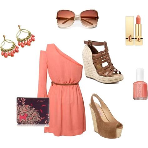 coral outfit Coral Outfit, Dress Flats, Women's Fashion, Luxury Fashion, Cute Dresses, Date ...