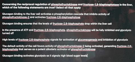 Solved Concerning the reciprocal regulation of | Chegg.com