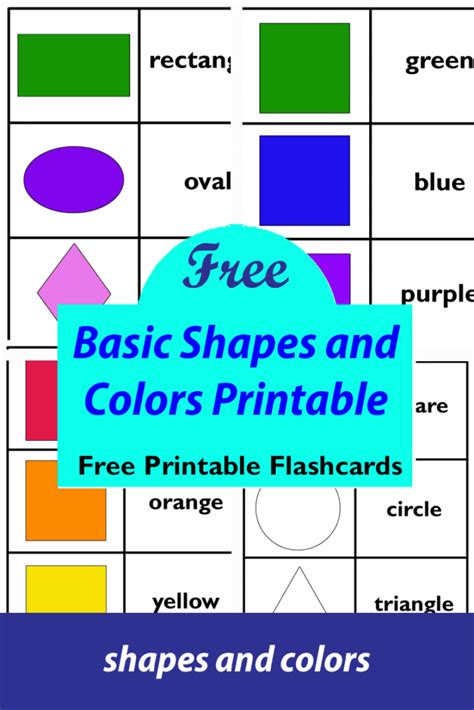 Free Printable Shapes And Colors Flash Cards Basic Shapes A Crafty Life