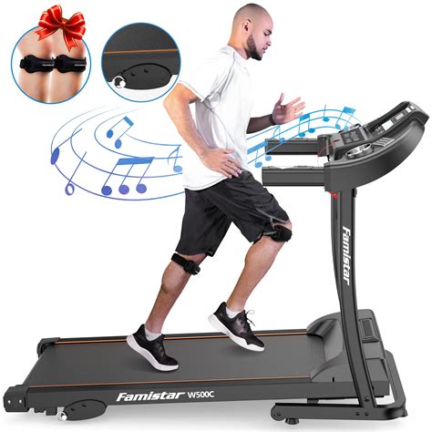 Famistar Folding Electric Treadmill For Home With 3 Manual Incline 12