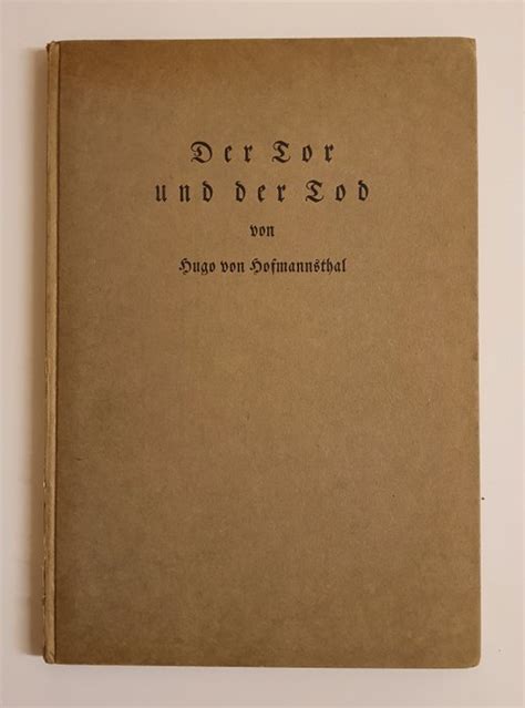 Signed Hugo Von Hofmannsthal Der Tor Und Der Tod 3 Catawiki