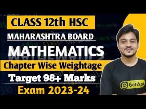 Maths Chapter Wise Weightage Class Hsc Board Exam Maths Paper