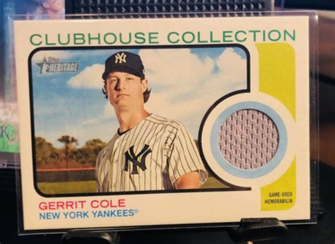 2022 Topps Heritage High Number Gerrit Cole Clubhouse Collection Relic