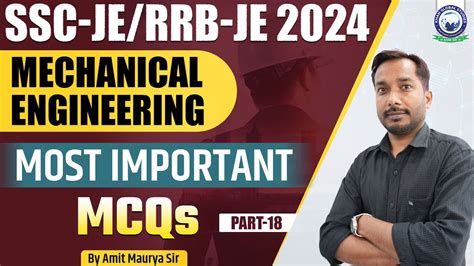 SSC JE RRB JE 2024 Mechanical Engineering Most Important MCQs