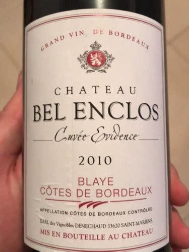 Ch Teau Bel Enclos Cuv E Evidence Blaye C Tes De Bordeaux Vivino Canada