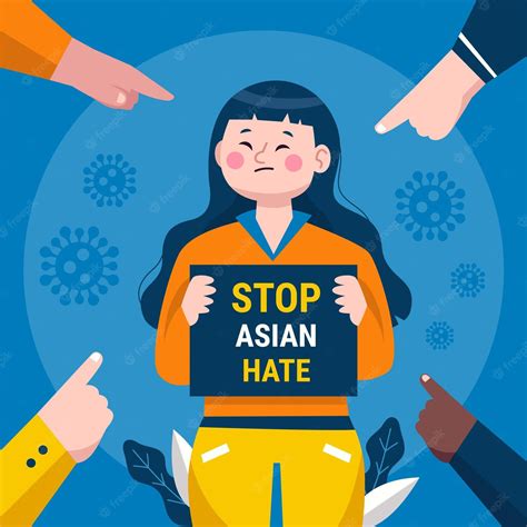 Free Vector Organic Flat Stop Asian Hate Illustration