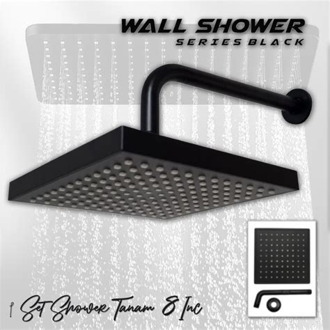 Jual Wall Shower Tembok Rainfall Set Wall Shower 8inc Tanam Tiang