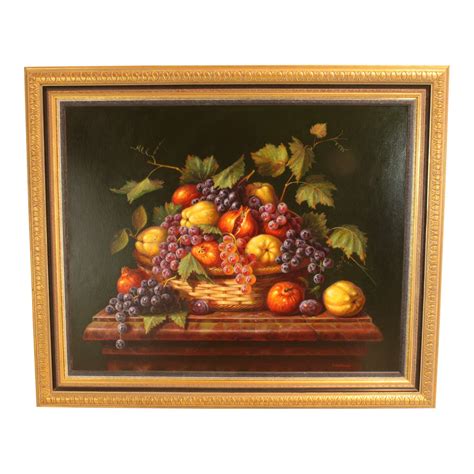 Fruit in a Basket Painting - Ski Country Antiques & Home