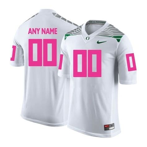 [trending] New Custom Oregon Ducks Jersey College White Pink