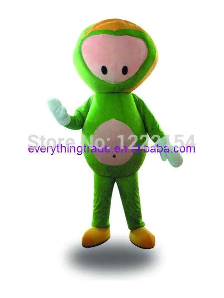 New Arrival Foam Cartoon Character Adult Cute Green Doll Mascot Fancy