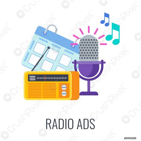 Anuncios De Radio Icono De Radio Micr Fono Objetivo De Vector De