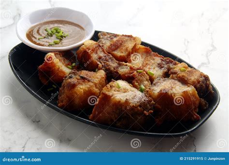 Freshly Cooked Filipino Food Called Lechon Kawali Or Pan Fried Chopped