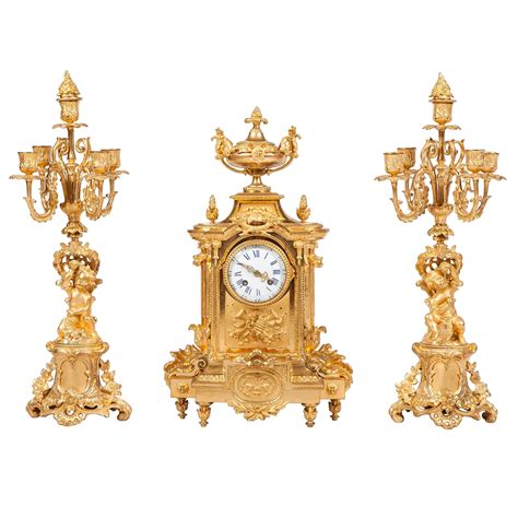 Th Century French Porcelain And Gilt Bronze Figural Mantel Clock For