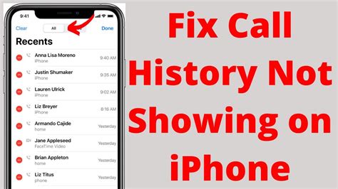 Fix Call History Not Showing On Iphone How To Fix Iphone Call Logs