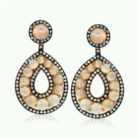 Ross Simons Opal And White Topaz Earrings Drop Earrings White