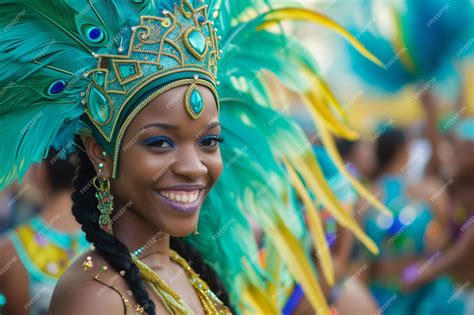 Premium Photo | Black Woman in Carnival Costume that Charms