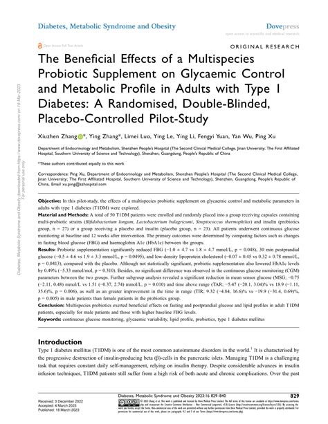 PDF The Beneficial Effects Of A Multispecies Probiotic Supplement On