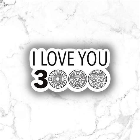 Waterproof I Love You 3000 Sticker Iron Man Sticker Avengers Sticker Iron Mans Hearts Sticker