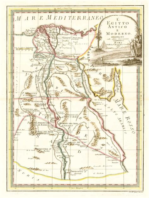 18th Century Italian Map Of Egypt Altea Gallery