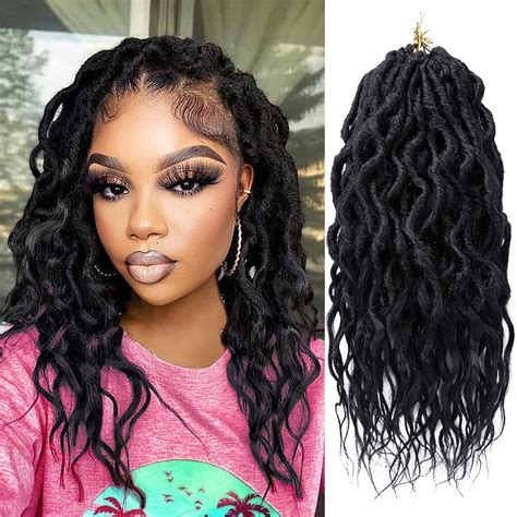 Faux Locs Crochet Hair 12 Inch 6 Packs Goddess Locs For Women Soft Pre Looped Crochet Braids