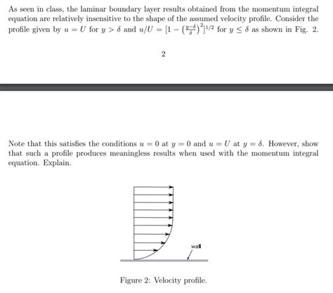 Solved As Seen In Class The Laminar Boundary Layer Results Chegg