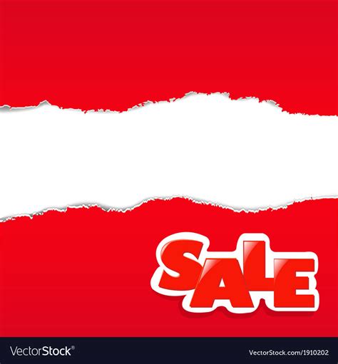 Red torn paper borders sale background Royalty Free Vector