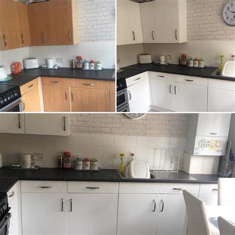 A Fresh Looking Kitchen Using D C Fix Matt White Sticky Back Plastic