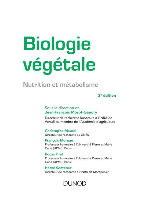 Feuilletage pour les végétaux et leurs physiologie et morphologique