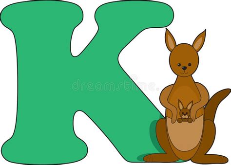 Letter K with a Kangaroo stock vector. Illustration of baby - 13152467