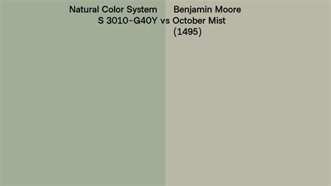 Natural Color System S 3010 G40y Vs Benjamin Moore October Mist 1495