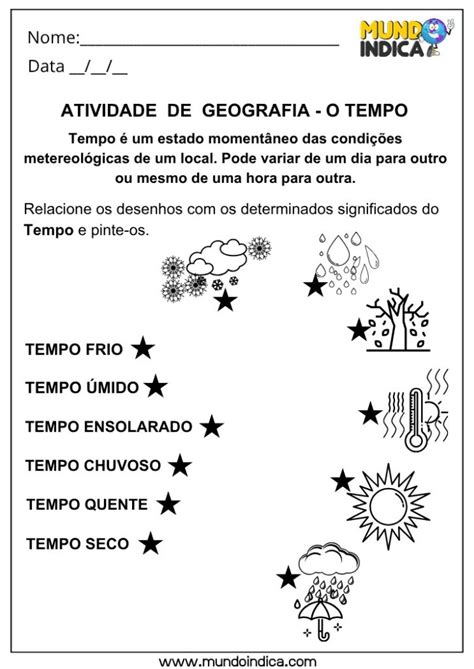 Atividades Sobre Clima E Tempo 3o Ano - 6 Atividades de Geografia sobre Clima e Tempo de Acordo com a BNCC