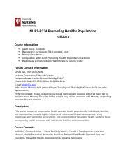 B234 Syllabus Fall 2021 Docx NURS B234 Promoting Healthy Populations