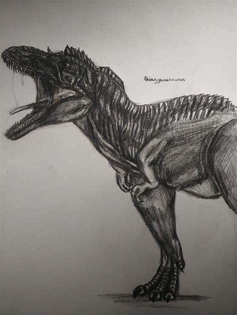 Qianzhousaurus ~Realistic Dino Drawing~ | Dinosaur drawing, Drawings, Sketches