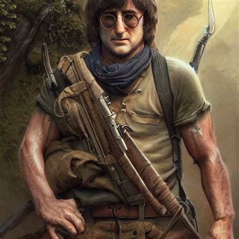 Krea Ai John Lennon As Rambo Ultra Realistic Concept Art