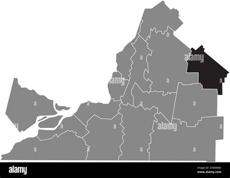 Black Flat Blank Highlighted Location Map Of The AAA Regional County