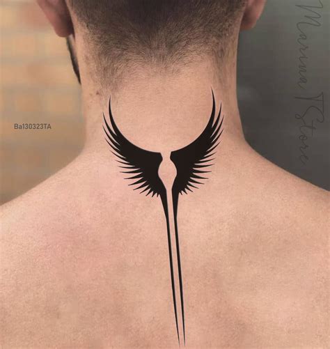 Black Angel Wings Temporary Tattoo For Men Demon Wings Etsy