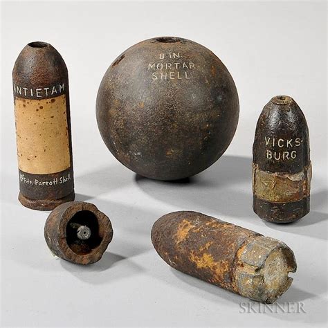 Five Civil War Artillery Projectiles Sold At Auction On 26th October