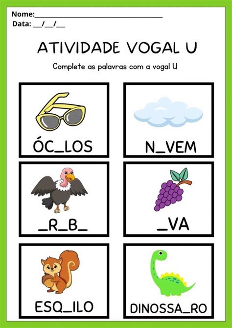 Porque Em Algumas Palavras A Vogal U Não É Pronunciada - Atividades Vogal U para Imprimir