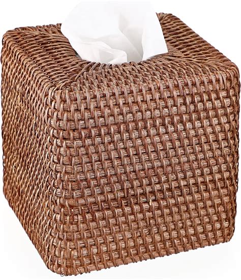 Amazon Sumnacon Rattan Square Tissue Box Cover Nautical Wicker