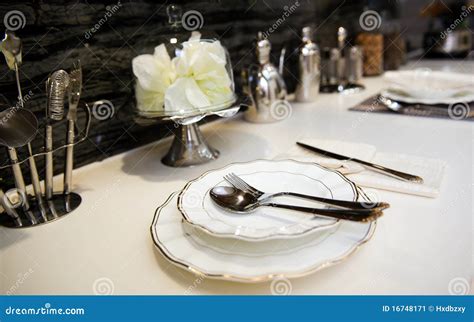 dinner service stock image image  luxury castor hotel