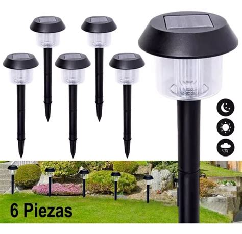 6 Estacas Solares Para Jardín Luz Led Blanca Para Exteriores Envío gratis