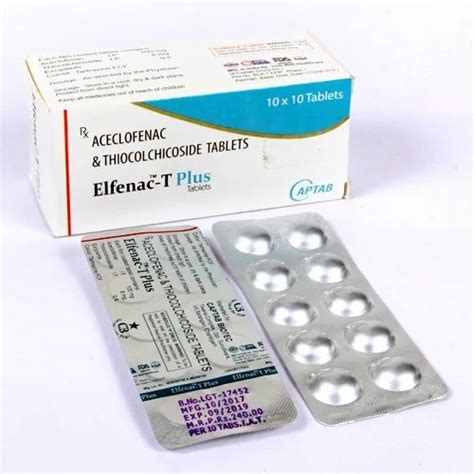 Elfenac T Plus Aceclofenac Thiocolchicoside Tablet Packaging Type