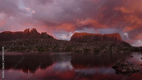 Wide Sunset View Of Mt Geryon And Lake Elysia At The Labyrinth In