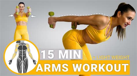 15 Min Arms Workout Light Weight Dumbbells Standing Youtube