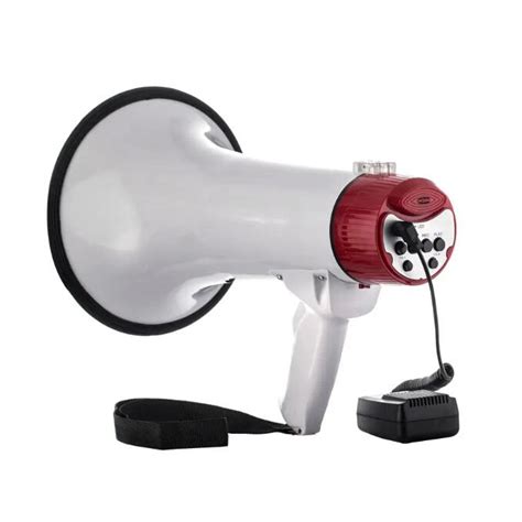 W Handheld Powerful Megaphone With Detachable Microphone Siren