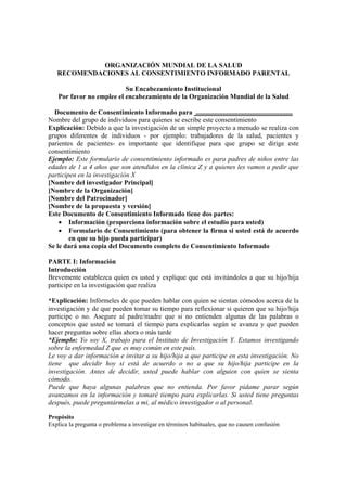 Recomendaciones Al Consentimiento Informado Parental Pdf PDF