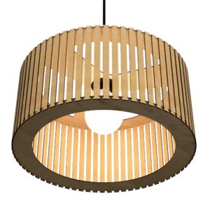 Luminária Pendente Berlim Modelo Ripado Mdf Cru Leroy Merlin