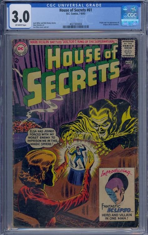 House Of Secrets 61 CGC 3 0 Origin 1st Eclipso Bruce Gordon Comic