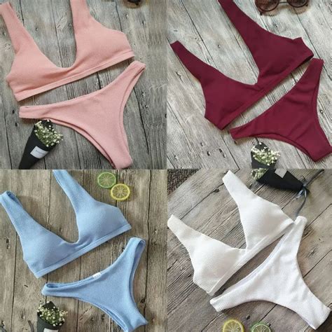 Conjunto De Bikini Bandage Con Sujetador Acolchado Para Mujer Traje De