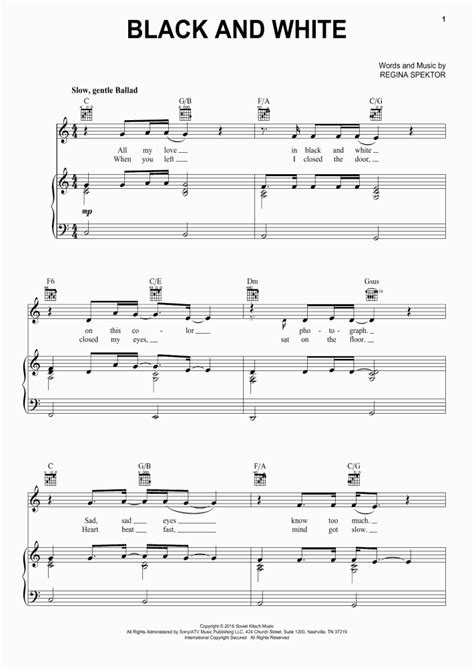 Black And White Piano Sheet Music | OnlinePianist